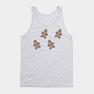 Simple cute cartoon gingerbread man pattern autumn winter digital design illustration Tank Top